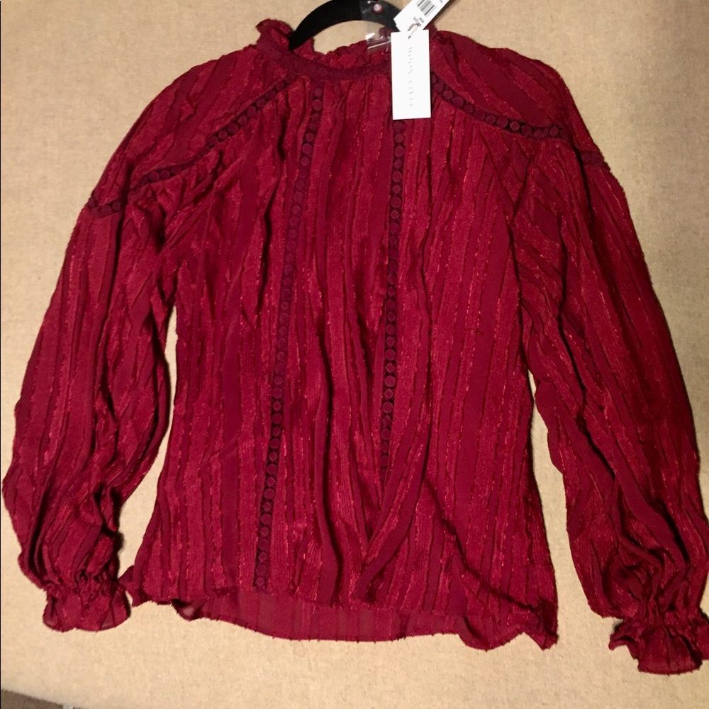 Moon River crochet trim peasant blouse new w tags